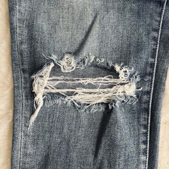 Flying Monkey Boyfriend Jeans 31 (34x25.5) Blue Distressed Super Stretch Womens - Picture 6 of 8